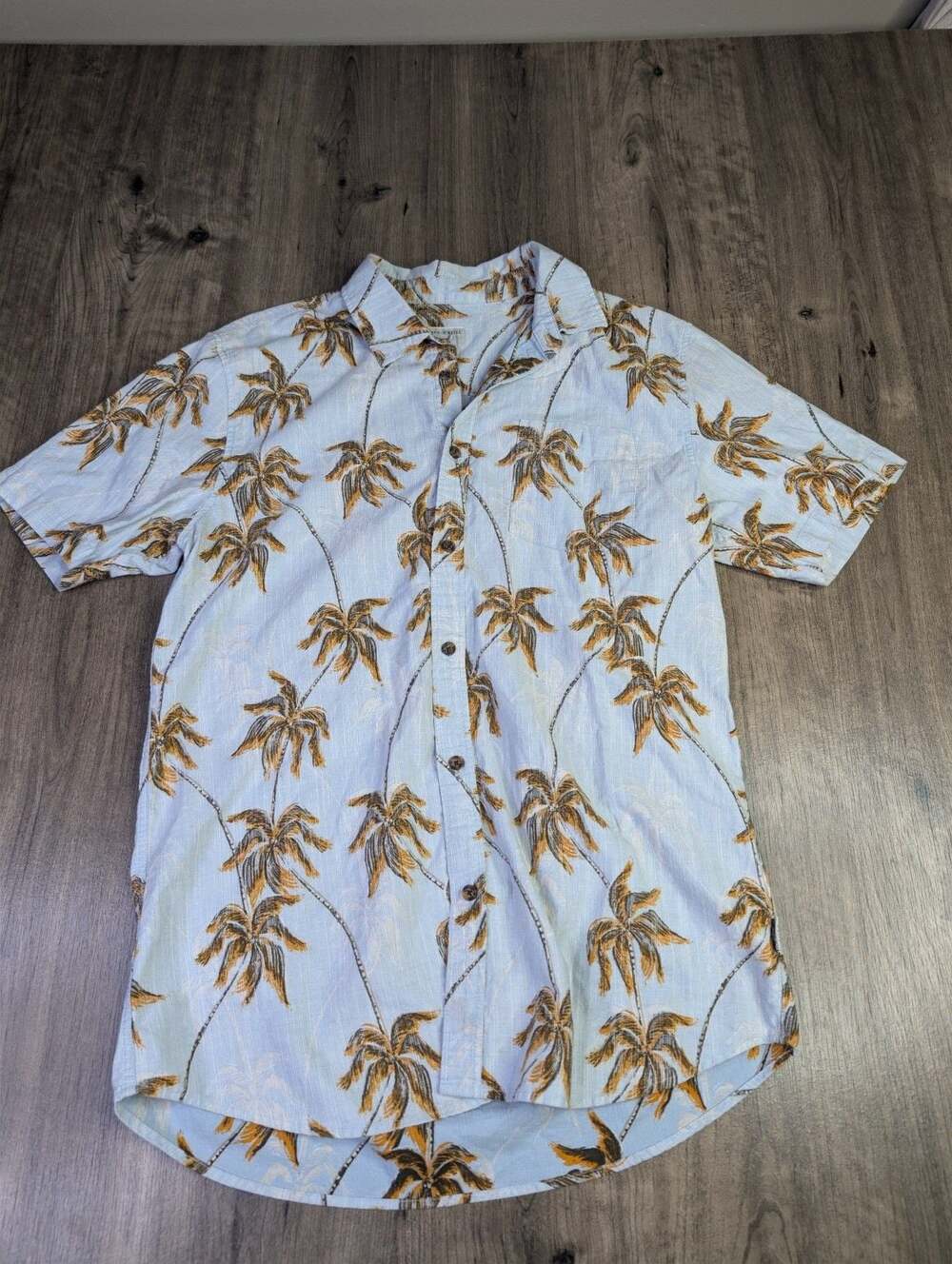 O'Neill Men's Tropical Palm Tree Print Short-Sleeve Button-Up Shirt M